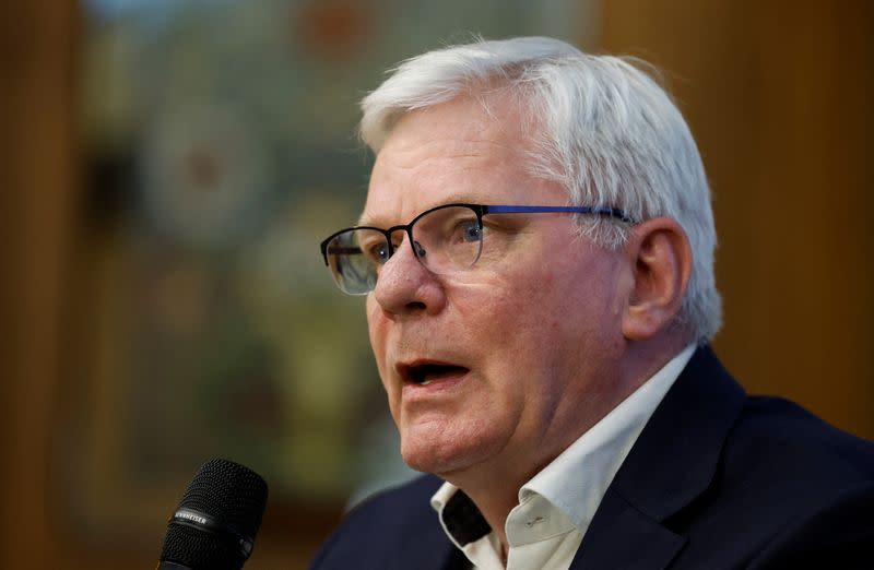 Kristinn Hrafnsson, WikiLeaks editor-in-chief, speaks to the media ahead of WikiLeaks founder Julian Assange’s extradition hearing in London