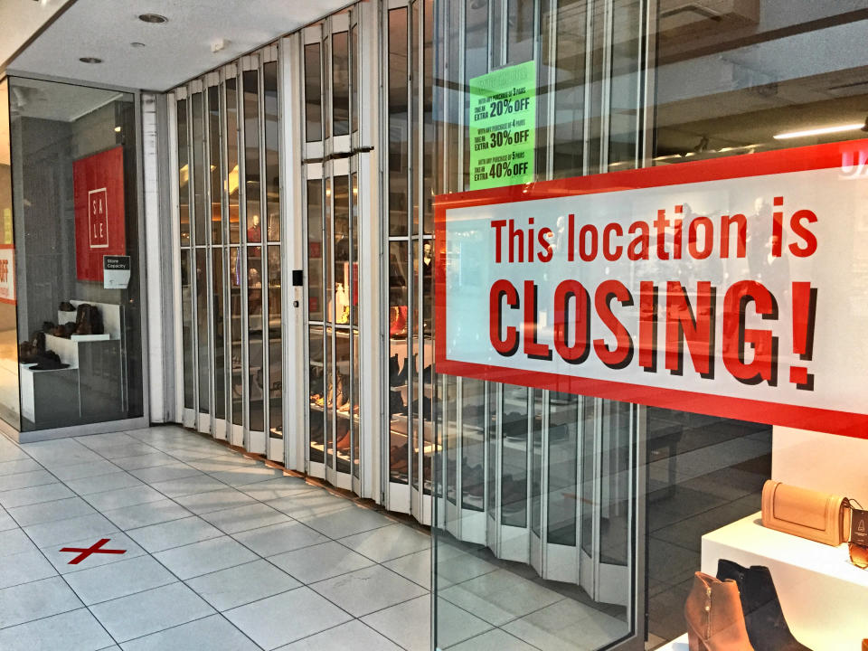 One of the many stores forced to close due to the financial strain of the 4-month lockdown seen during the novel coronavirus (COVID-19) pandemic in Toronto, Ontario, Canada on October 09, 2020. Ontario reported 939 new COVID-19 cases today, setting a new single-day record for daily cases reported in a 24-hour period since the start of the pandemic. More than half of the new recorded cases are in the city of Toronto. (Photo by Creative Touch Imaging Ltd./NurPhoto via Getty Images)