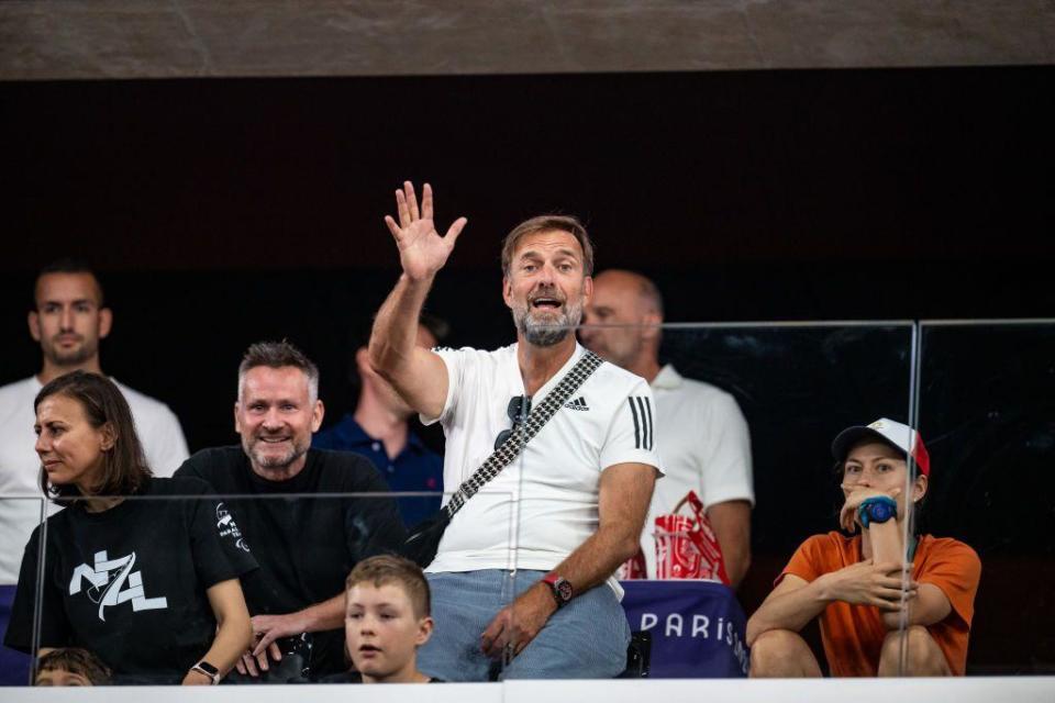 Jurgen Klopp waves during the Paris Paralympics