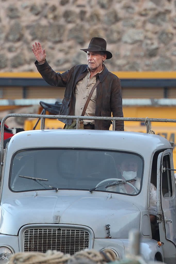 Harrison Ford filming "Indiana Jones and the Dial of Destiny"