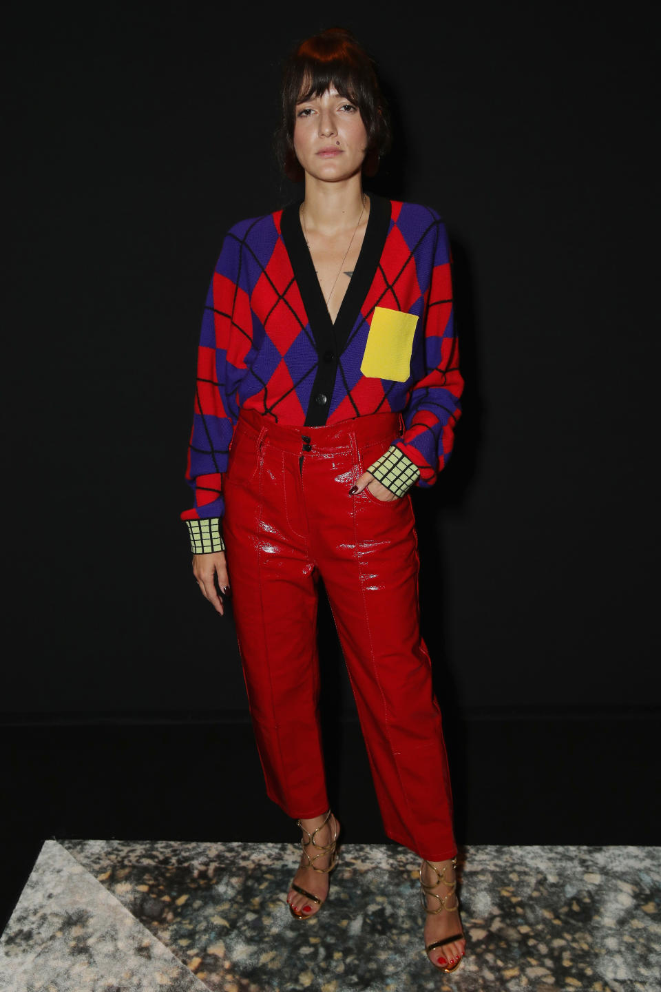 Eleonora Carisi in Argyle plus Colour Blocking. (Bild: Getty Images)