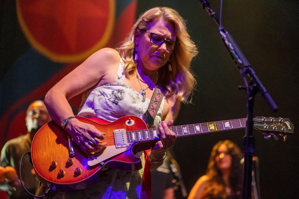 Susan Tedeschi, of the Tedeschi Trucks Band, performs at Daily's Place. The bank opened its Wheels of Soul Tour with Los Lobos and the Gabe Dixon Band Friday, June 24, 2022, in downtown Jacksonville, Florida.