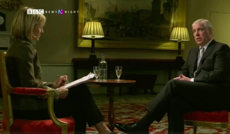 Newsnight presenter Emily Maitlis interviews Prince Andrew (Picture: BBC)