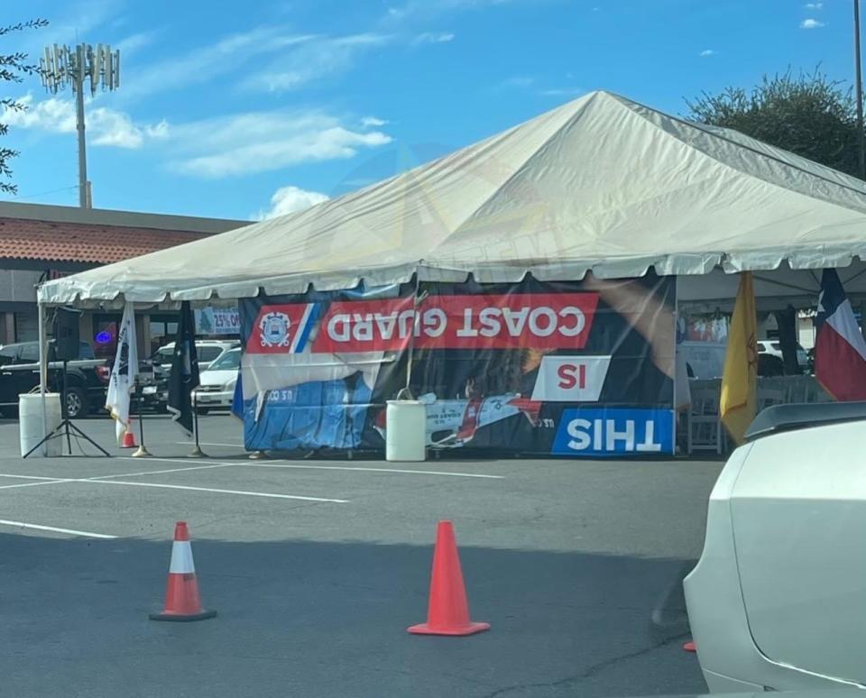 A "Coast Guard" sign upside down