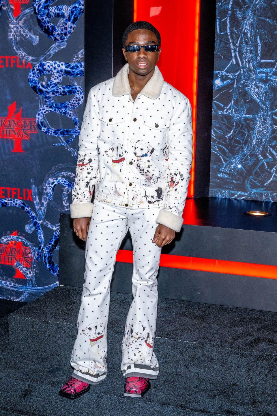 Caleb McLaughlin at the "Stranger Things" season four premiere in New York City on  May 14, 2022.