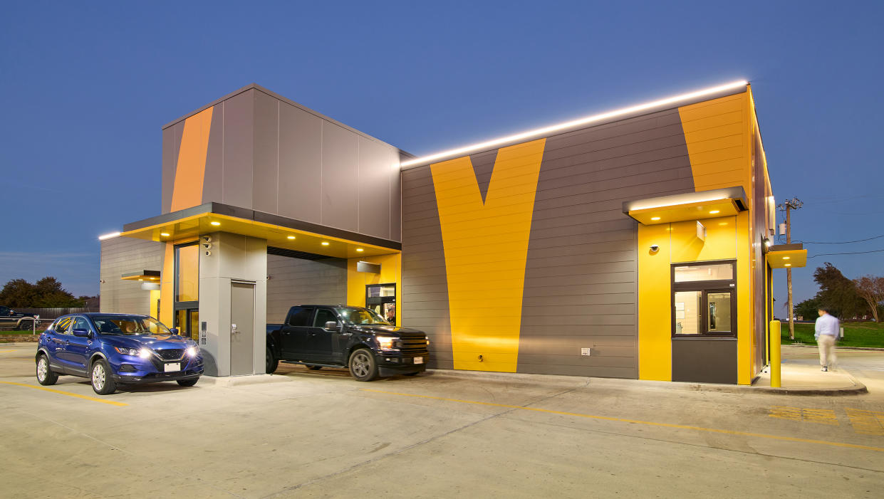 Drive through lanes at the McDonald's concept location in Fort Worth, Texas. (Courtesy McDonald's)