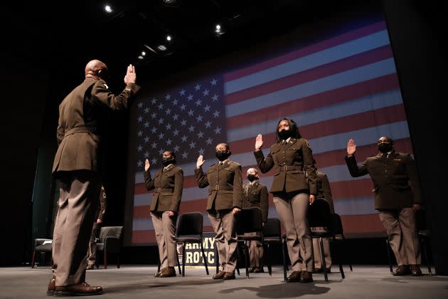 Morgan State University ROTC commissioning ceremony, Baltimore, 2021.