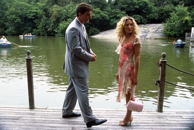 <p>Craig Blankenhorn/HBO/courtesy Everett</p> Chris Noth and Sarah Jessica Parker as Mr. Big and Carrie Bradshaw at the Loeb Boathouse in 'Sex and the City'.