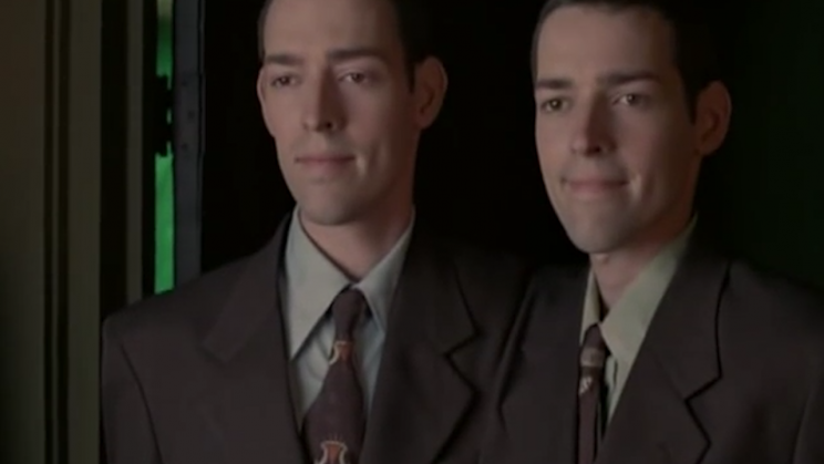 Mark and Michael Polish as Siamese twins.