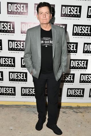 <p>Craig Barritt/Getty</p> Charlie Sheen at the Diesel Wynwood 28 launch in 2019.