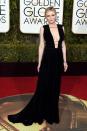 <p>Kirsten Dunst won for sexiest cleavage of the night in a black Valentino Haute Couture gown. </p>