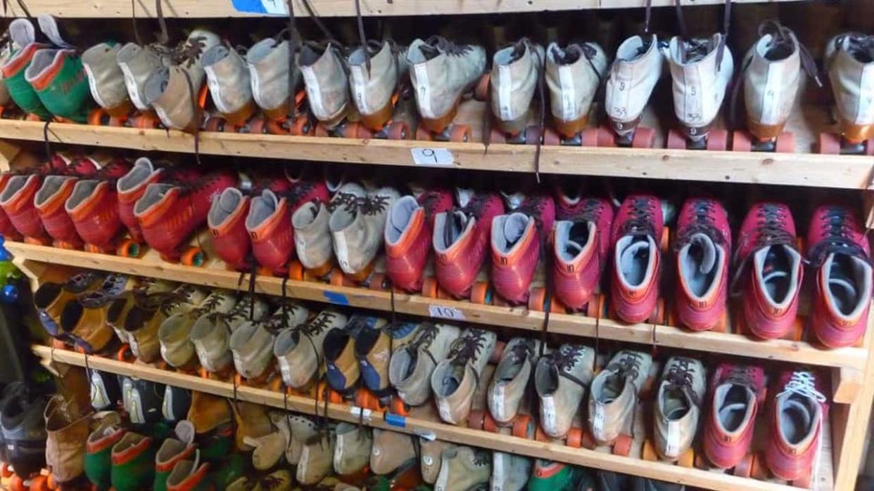 <div>Roller skates for rental at San Francisco's Church of 8 Wheels.</div>