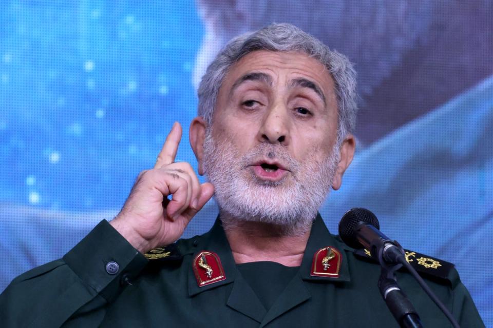 The US believes Iran’s Quds Forces chief, Esmail Qaani, is responsible for overseeing the funding of militias across the Middle East (AFP via Getty Images)