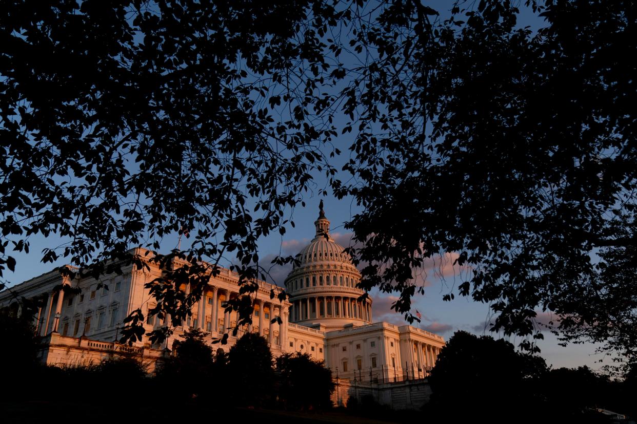 The U.S Capitol at sunset in Washington, on Sept. 30, 2021.