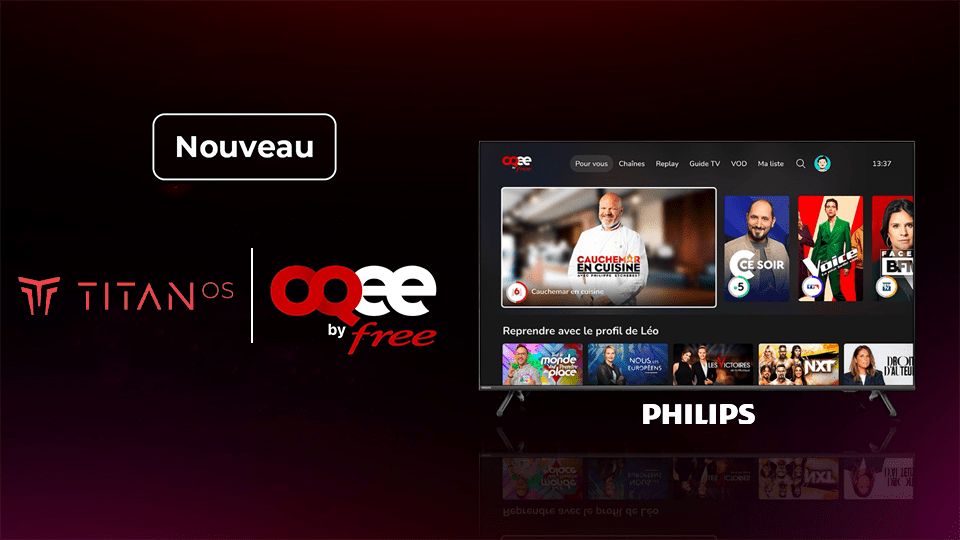 L'application Oqee sur une télé Philips.