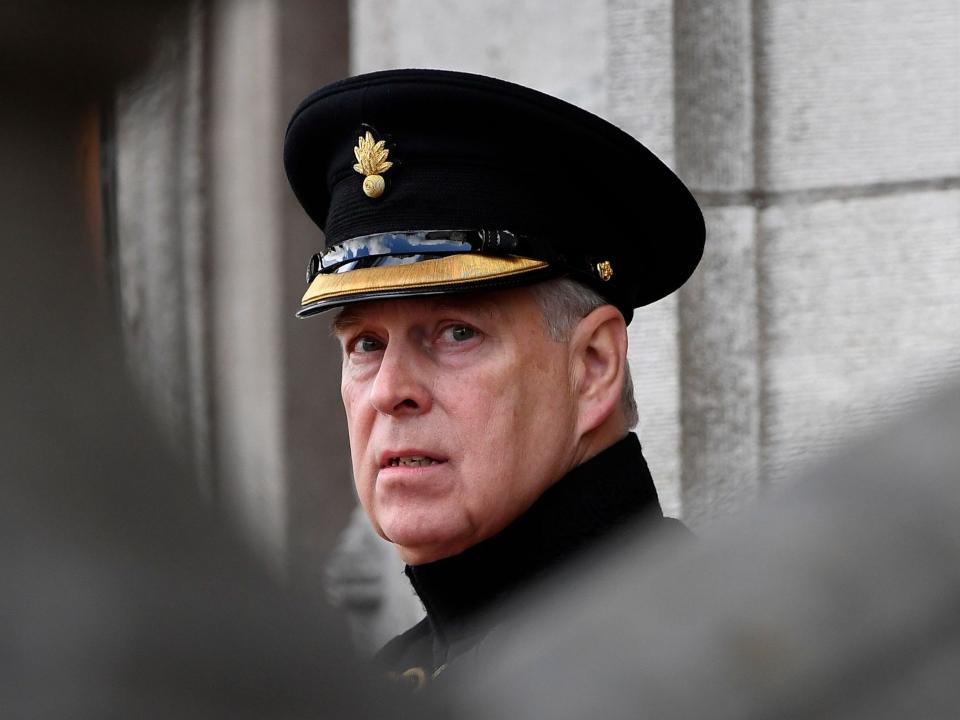 Britain's Prince Andrew, Duke of York, attends a ceremony commemorating the 75th anniversary of the liberation of Bruges on September 7, 2019 in Bruges. (Photo by JOHN THYS / AFP) (Photo credit should read JOHN THYS/AFP via Getty Images)