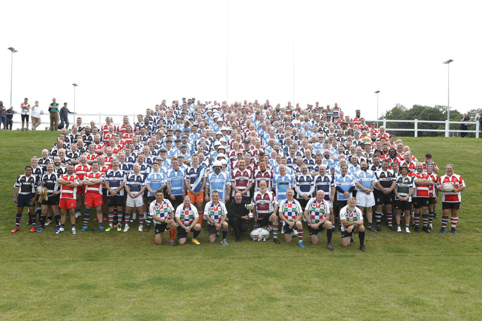 The 450 players gathered for VetsFest in memory of Olly Stephens