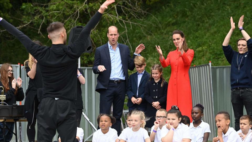 PHOTO: Prince William, Duke of Cambridge, Prince George of Cambridge, Princess Charlotte and Catherine, Duchess of Cambridge during a visit to Cardiff Castle, June 4, 2022, in Cardiff, Wales. (Ashley Crowden/WPA Pool/Getty Images)