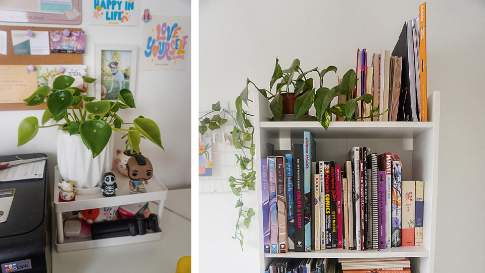 Artist Studio; Karla Diaz, a book shelf with art books