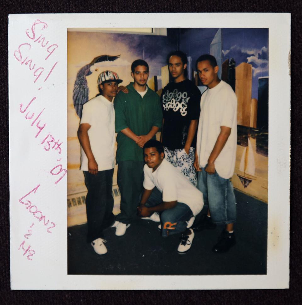 Jonathan Alvarez, standing second from left, is pictured in a photo shot at Sing Sing prison, July 13th 2007. Alvarez spent his last few teenage years and all of his 20s incarcerated. After his release, he co-founded 914United with John Cabrera, which focuses on education and mentorship in underserved communities.