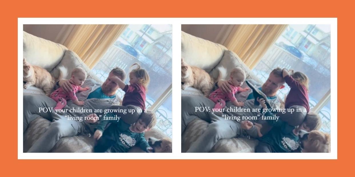 Viral post about "living room families"