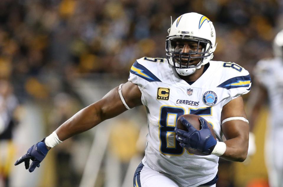 Antonio Gates during a game against the Steelers in 2018.