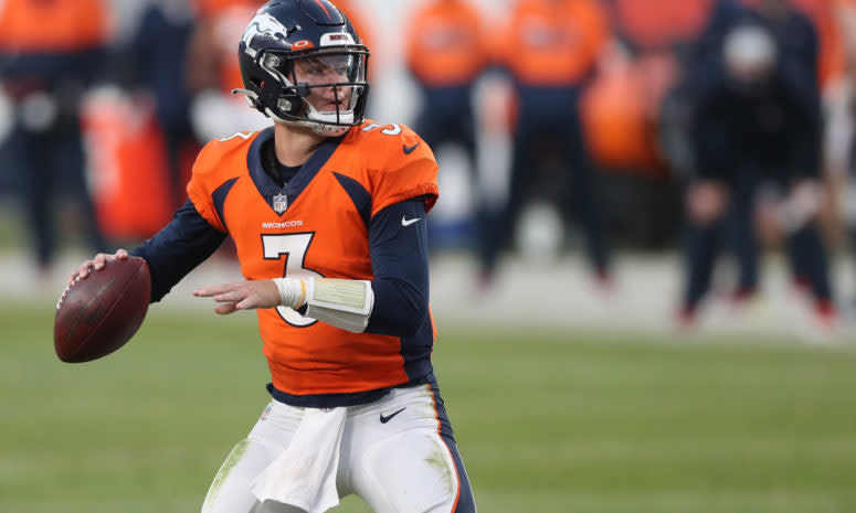 Denver Broncos quarterback Drew Lock against the Chargers.