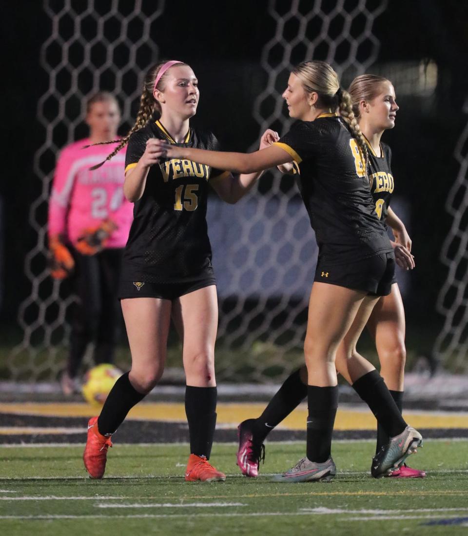 The Bishop Verot girls soccer team defeated Seacrest Country Day School and won the Private 8 championship game with a final score of 6-1 Friday, January 19, 2024.