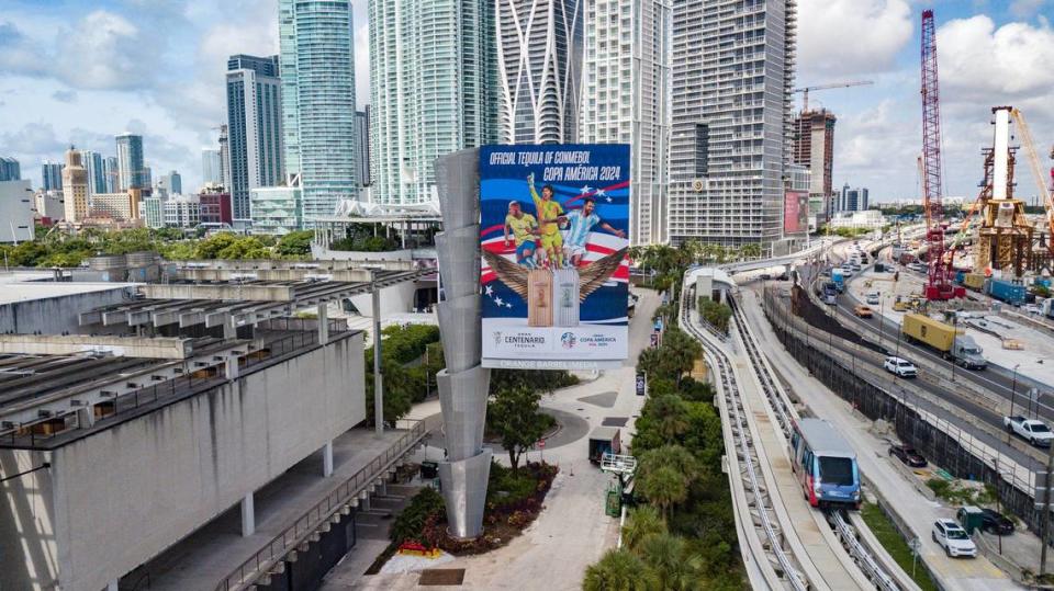 Seen on Friday, June 21, 2024, the Pérez Art Museum Miami billboard went live with both advertisements and art this week in Miami.