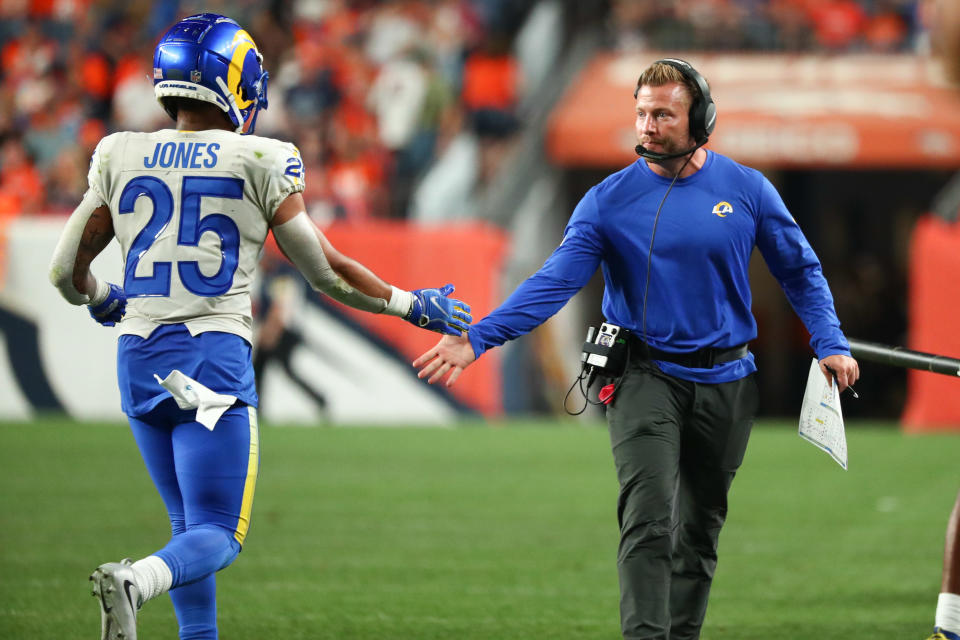 Nineteen percent of survivor entries have picked Sean McVay's Rams. (C. Morgan Engel/USA TODAY Sports)