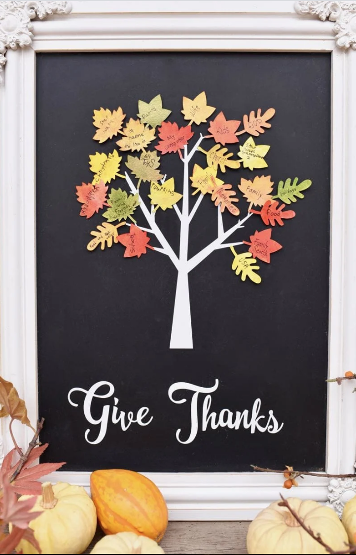 5) Chalkboard Thankful Tree