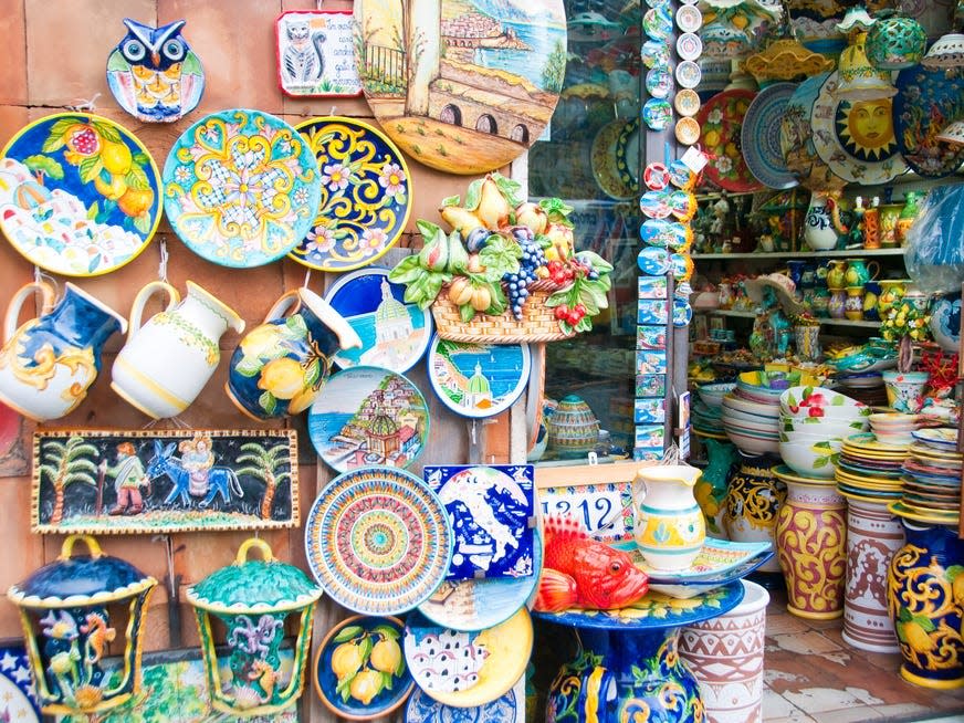 A colorful ceramic shop in Vietri sul Mare.