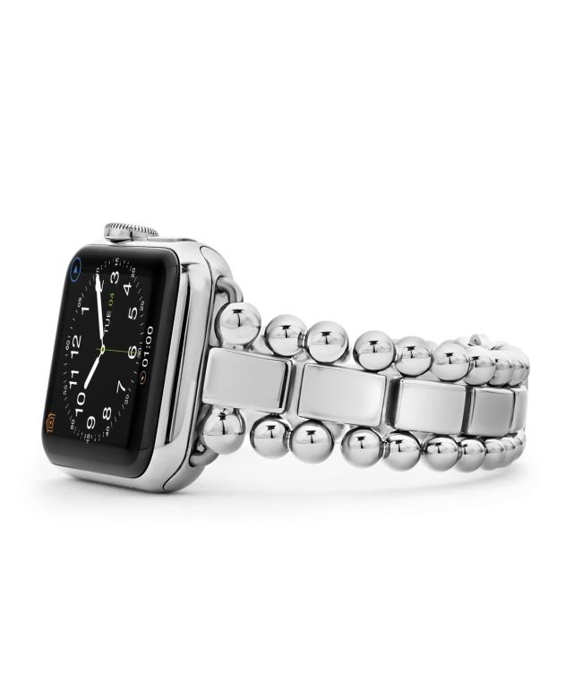 Bluebonnet French Leather Apple Watch Strap in Black