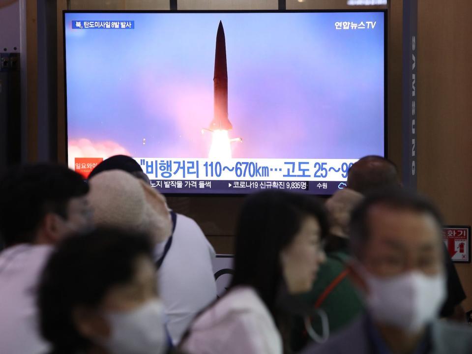 North South Korea missile launch TV news