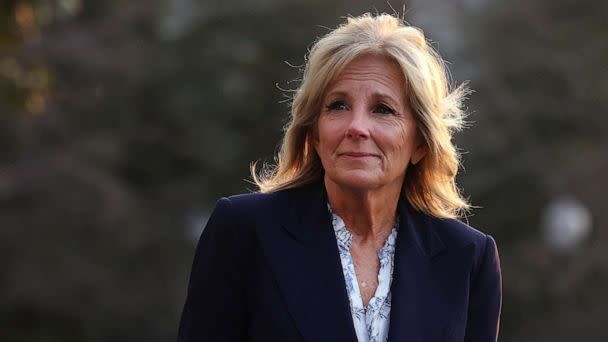 PHOTO: First lady Jill Biden departs the White House on Jan. 11, 2023 in Washington, D.C. (Kevin Dietsch/Getty Images)