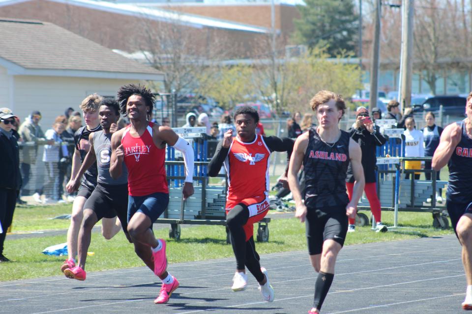 Ashland's Jacob Holbrook finished second in the 100-meter final.