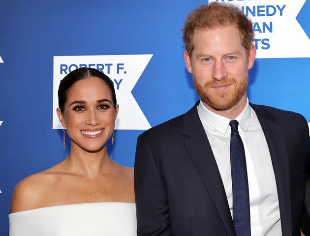 Mike Coppola/Getty Meghan Markle and Prince Harry at the 2022 Robert F. Kennedy Human Rights Ripple of Hope Gala in New York City.