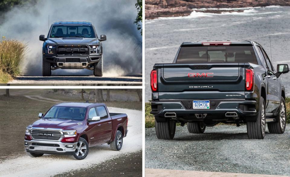 <p>Pickup trucks are routinely <a rel="nofollow noopener" href="https://www.caranddriver.com/flipbook/the-best-selling-vehicles-of-2017-arent-all-trucks-and-suvs-just-most-of-them#1" target="_blank" data-ylk="slk:the top-selling vehicles;elm:context_link;itc:0;sec:content-canvas" class="link ">the top-selling vehicles</a> in the U.S., and manufacturers have engaged in a nonstop trend of adding features, capability, and technology to these workhorses. <a rel="nofollow noopener" href="https://www.caranddriver.com/flipbook/an-illustrated-history-of-the-pickup-truck#1" target="_blank" data-ylk="slk:Throughout most of their history;elm:context_link;itc:0;sec:content-canvas" class="link ">Throughout most of their history</a>, trucks were the sole province of tradesmen, farmers, and commercially minded operators, and stuff like ventilated seats, leather upholstery, and turbocharged engines would have been beyond imagination. Today, as more folks adopt trucks as their daily vehicles, such features are expected. We look deeper, however, grabbing seat time in every new truck (and strapping our test gear to each one) at every available opportunity to keep abreast of the segment's winners and losers. The competition has never been fiercer, so buckle up and see which pickup reigns supreme. </p>