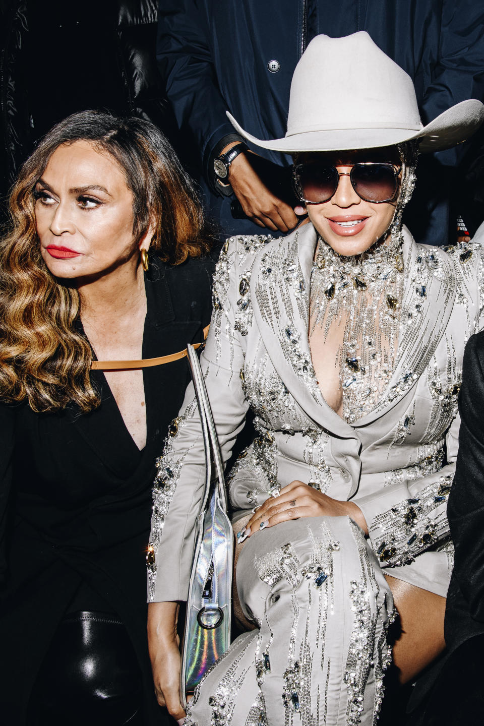 Tina Knowles and Beyoncé at Luar RTW Fall 2024 as part of New York Ready to Wear Fashion Week held on February 13, 2024 in New York, New York.