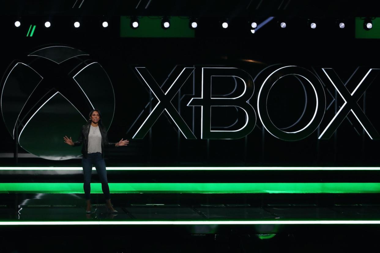 Sarah Bond, Head of Xbox Partnerships, speaks during the Xbox E3 2019 Briefing at The Microsoft Theater: Christian Petersen/Getty Images