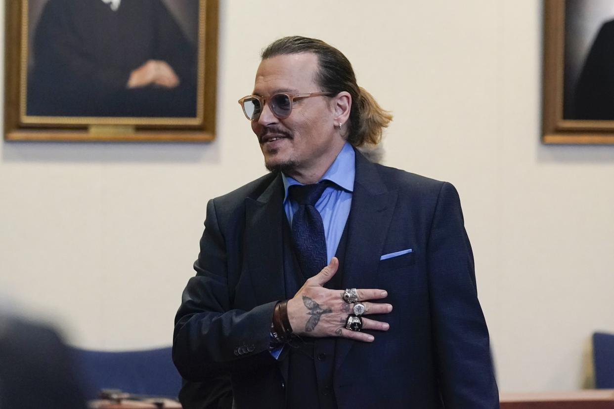 Johnny Depp at the Fairfax County Circuit Courthouse on May 27.