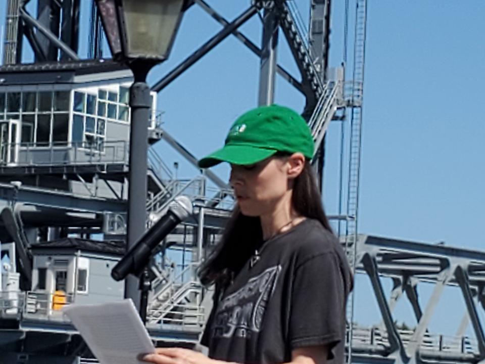 Michelle Cilley Foisy of Temple shared her abortion story during the Bans Off Our Bodies rally held Saturday, May 14, 2022 at Prescott Park in Portsmouth.