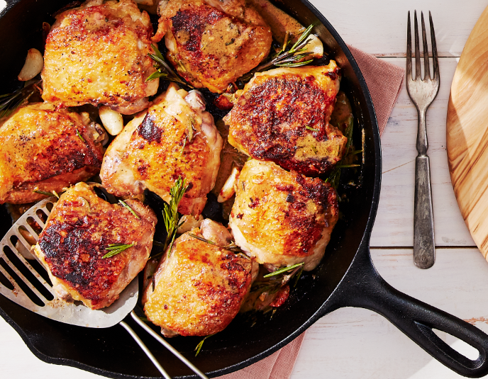 Crispy Chicken Thighs With Garlic and Rosemary