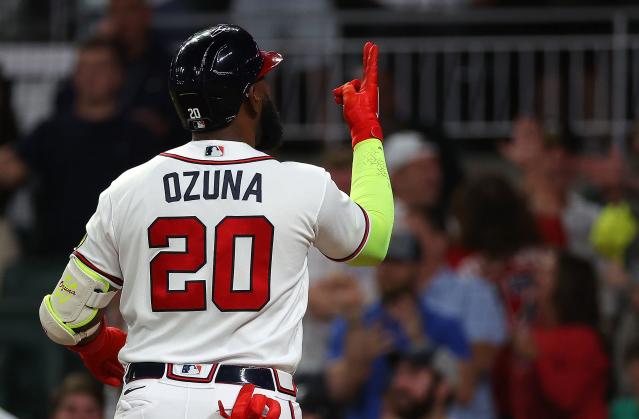 Ronald Acuña Jr. rocked the baby after his single off of Johan