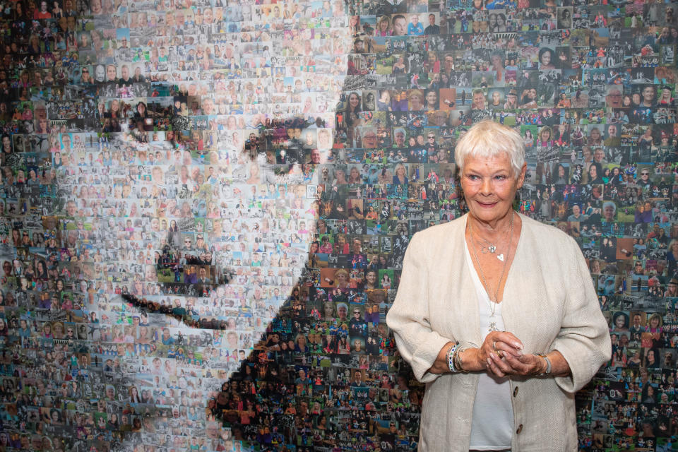 Dame Judi Dench unveils a mural of actress Dame Peggy Ashcroft by artist Helen Marshall, during the reopening of the Ashcroft Playhouse at the Fairfield Halls, Croydon. PA Photo. Picture date: Monday September 16, 2019. See PA story SHOWBIZ Dench. Photo credit should read: Dominic Lipinski/PA Wire