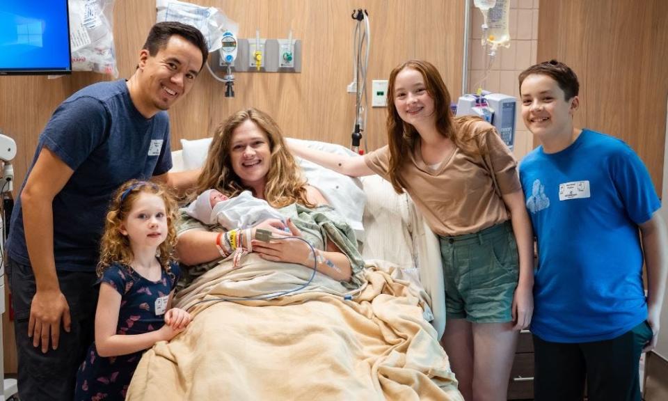 Travis and Sarah Abraham, with children Isabella, Emma and Asher, welcomed Paxton into the world Aug. 12 at Dell Children's Medical Center.