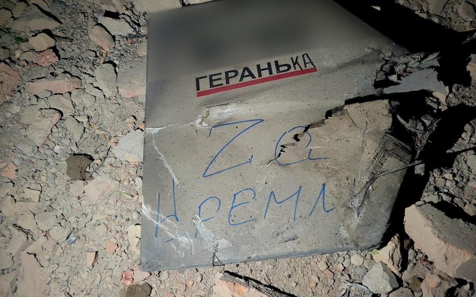 "For the Kremlin" allegedly written on a drone targeting Odesa - Operational Commend "South"/Facebook/Operational Commend "South"/Facebook