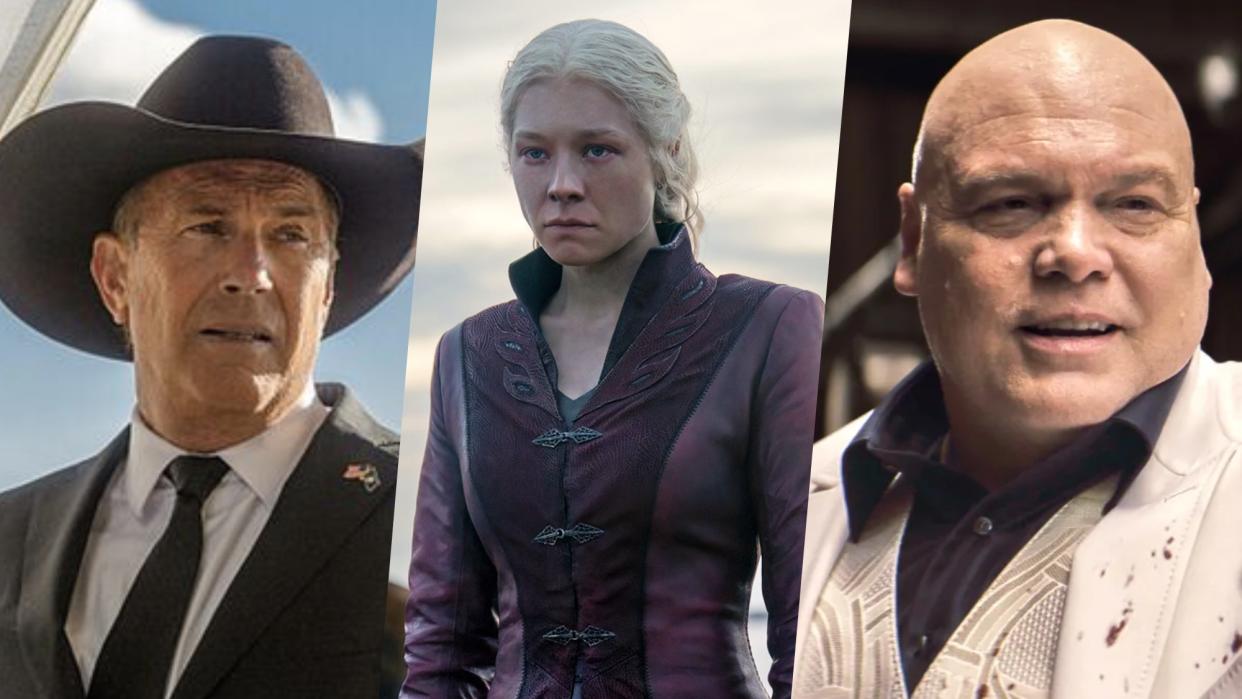  Kevin Costner in Yellowstone, Emma D'Arcy in House of the Dragon and Vincent D'Onofrio in Echo . 