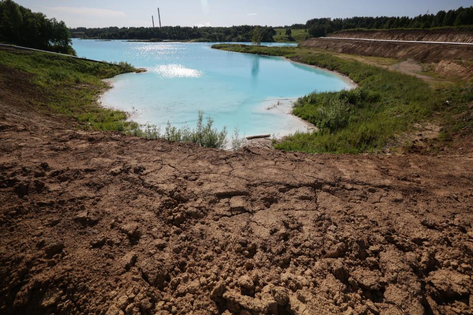 A view of a Novosibirsk energy plant's ash dump site - nicknamed the local "Maldives" - on July 11, 2019. (Photo: Rostislav Netisov/AFP/Getty Images)