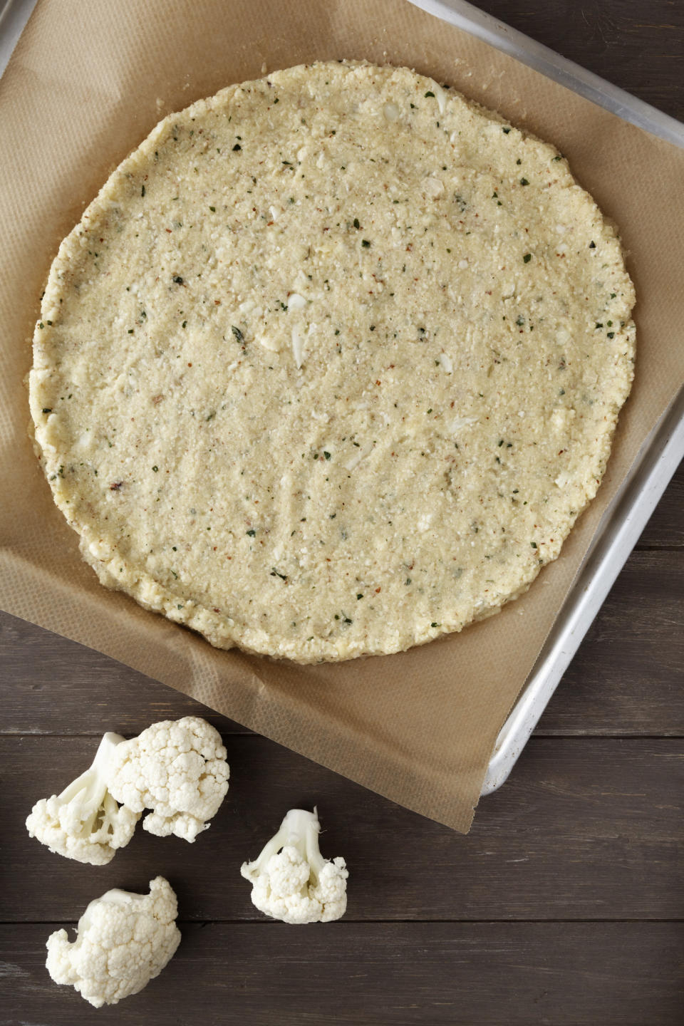 A cauliflower pizza crust